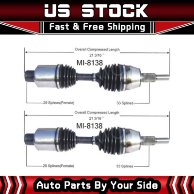 Surtrack CV 轴轴 CV 联合组件前 2X 适用于 2005 - 2011 道奇 Dakota 4WD — 第 1/4 张图片