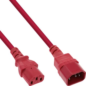 InLine Kaltgeräteverlängerung C13 auf C14 0,3m - 2m Rot 3G0,75 mm²  250-V - Bild 1 von 1