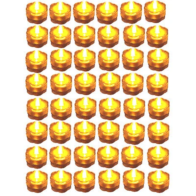 琥珀黄色 ~ 48 件 ~ LED 潜水茶灯 — 第 1/3 张图片