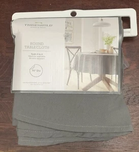 Threshold Solid Round Tablecloth 70" - Gray Wrinkle - Resistant - Picture 1 of 1