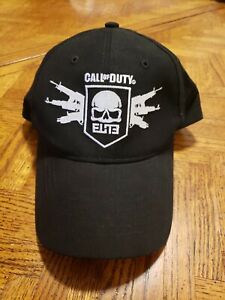 Call of Duty MW3 Elite Hat Black Strapback Cap Skull and Gun Logo