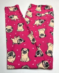 NEW LuLaRoe TC Leggings UNICORN PINK TAN Animal Pet Fur Baby PUG DOG Puppy Love - Picture 1 of 4