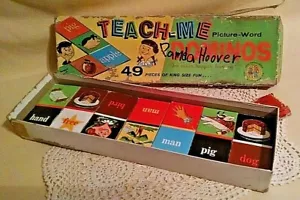 DOMINOES VINTAGE 1961 GELLES WIDMER TEACH ME PICTURE WORD 4102 COMPLETE 49 PC* - Picture 1 of 9