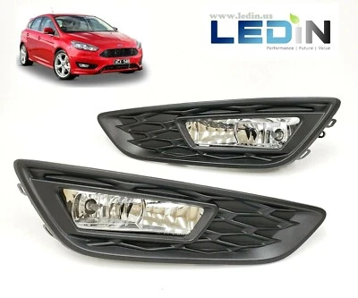 Kit de luces antiniebla de conducción con lente transparente para Ford Focus 2015-2018 con bisel bombillas reemplazo Foto 1 de 4