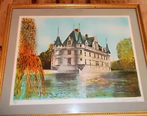 Orig. Litografia Claude Grosperrin ""Azay - Le - Rideau"" firmata a mano numero - Foto 1 di 1