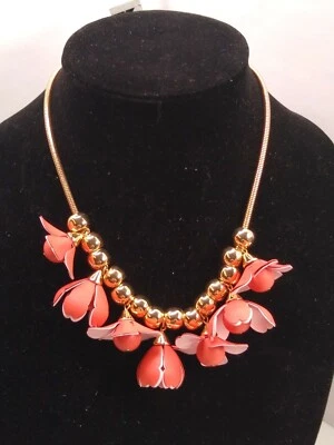 INC International Concepts - 花 + 珠项链 - 女式 - 21 英寸 - 橙色 — 第 1/4 张图片