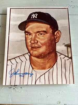 Vintage JOHNNY MIZE Autographed 8x10 Photo Yankees Giants Cards 1B MLB HOF RARE - Image 1 of 3