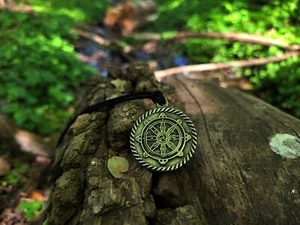 Colgante vintage de Dharmachakra, joyería de rueda de Dharma, joyería budista de Dharma - Imagen 1 de 16