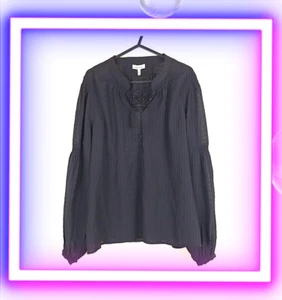 Ella Moss 'Black Beauty' Bluse. Durchsichtig mit Puffärmeln & Slip. GRÖSSENSORTIMENT! - Bild 1 von 6