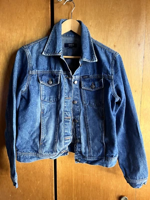 Chaqueta vaquera vintage IZOD para mujer recortada con botones grande 100 % algodón Foto 1 de 4