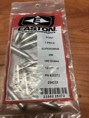 12 Easton Precision Superdrive 290 Glue-In Target Points - 100 gr. - New Pack - Image 1 of 2