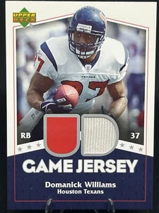 DOMANICK WILLIAMS 2007 Upper Deck parche usado en el juego #udgj-dw Houston Texans novato - Imagen 1 de 3
