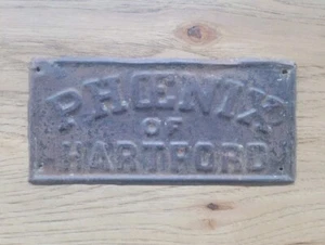 PHOENIX of HARTFORD-Authentic Insurance Company Tin Fire Marker Sign - Picture 1 of 5