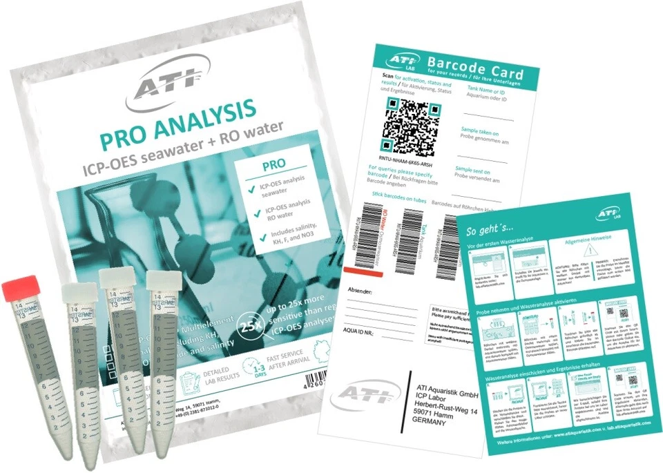 3er SET ATI ICP OES prof. Wasseranalyse Aquarium Wassertest Meerwasser Aquarium - Bild 1 von 1