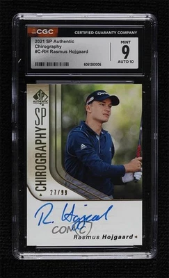 2021 SP Authentic Chirography /99 Rasmus Hojgaard CGC 9 Mint Rookie Auto RC - Image 1 of 2