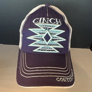 Cinch Contestant Trucker Hat One Size Adjustable Embroidered Mesh Back Rodeo - Picture 1 of 13