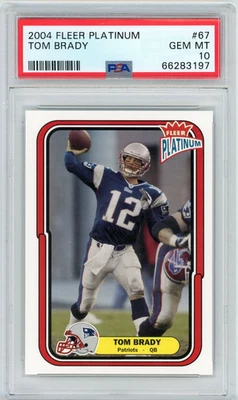 PSA 10 GEM 2004 Fleer Platinum Tom Brady #67 Patriots Football Card - Image 1 of 2