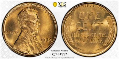 PCGS MS67+ RD 1939 Lincoln Wheat Cent Plus Red - Image 1 of 3