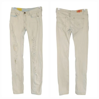Machine Nouvelle Mode Jeans sz 27 Women Distress White Blue Stretch Faded Skinny - Image 1 of 4