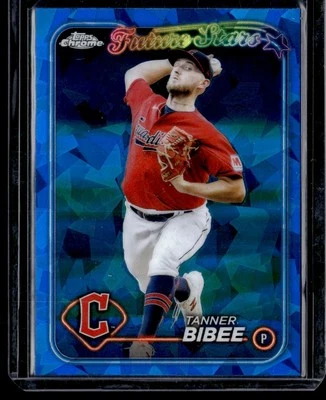 2024 Topps Chrome Sapphire Tanner Bibee Cleveland Guardians #437 - Image 1 of 2