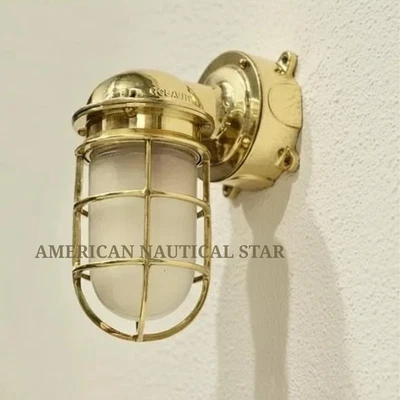 Nautical Marine Solid Brass Ship Bulkhead Light with JunctionBox - Image 1 of 4
