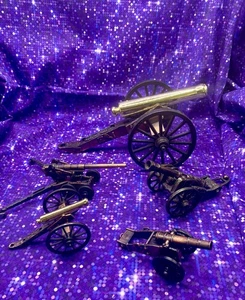 Lot of 5 Miniature Brass/copper Cannons - Picture 1 of 7