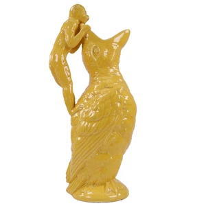 Burmantofts Grotesque Manner Jug h36cm Monkey and Bird Yellow Glaze Circa 1900s - Picture 1 of 11