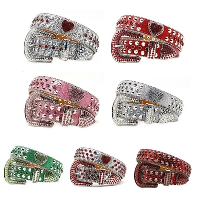 Gothic Waist Chain Casual Belt Studded Waist Ceinture Glittered Diamante Belt - Image 1 of 4