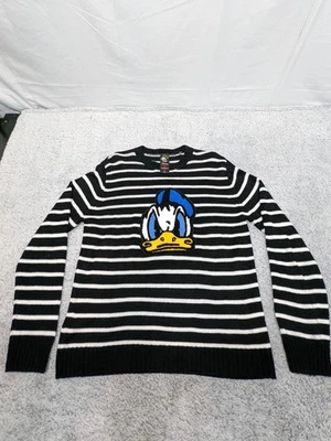 Suéter listrado Angry Donald Duck aniversário Disney Forever 21 masculino médio macio - Imagem 1 de 4