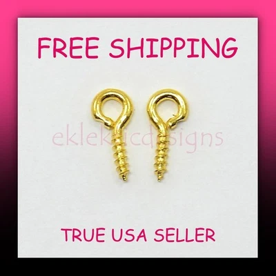 Tornillos de ojo de fianza colgante de cuentas de aleación de metal dorado a granel de 8 mm x 4 mm 500 piezas ENVÍO GRATUITO Foto 1 de 3