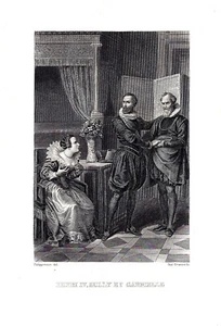 Henri IV, Sully et Gabrielle - Philippoteaux - Girardet - 1860 - Picture 1 of 1