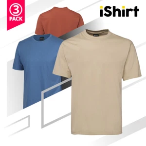 3 X ADULT T-SHIRT 100% COTTON I PLAIN BLANK UNISEX TEES I REGULAR FIT I S-5XL - Picture 1 of 31