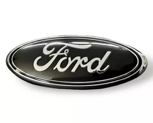Parrilla delantera/puerta trasera de 9 pulgadas Ford logotipo negro emblema trasero insignia icono ovalado - Imagen 1 de 7