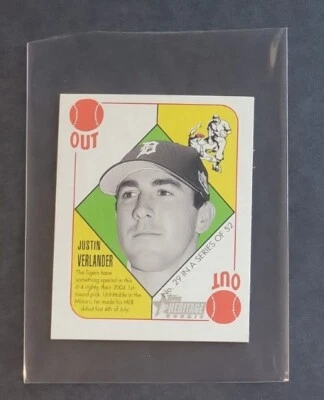 Justin Verlander 2005 Topps Heritage Mini Blue Back RC #29 SP Tigers Rookie - Image 1 of 4