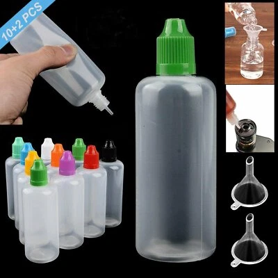 MARKENLOS 10x 100ml Liquidflaschen Dropper Bottle Tropfflaschen Leerflaschen mit Trichter
