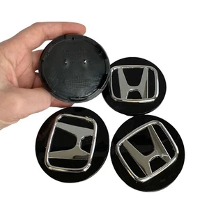 4pcs Black Chrome Wheel Center Caps 69mm Rim Hubcaps for Honda Accord Civic CRV - Picture 1 of 2