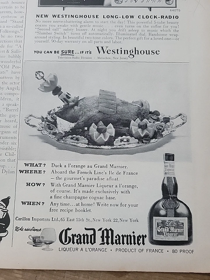 Grand Marnier 1957 licor A L'orange botella pato en plato anuncio de colección  Foto 1 de 1