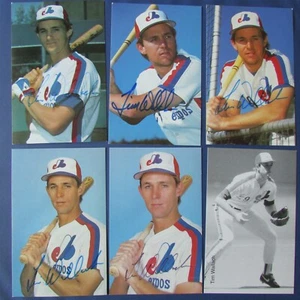 TIM WALLACH (6 DIFF) AUTO SIGNED POSTCARDS 1984 1986 1988 1989 1990 EXPOS - Picture 1 of 7