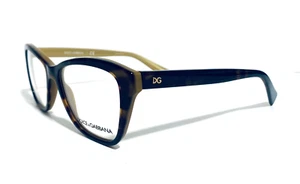 DOLCE & GABBANA DG 3249 2956 HAVANA GOLD CAT EYE EYEGLASSES RX 51-16-140 MM NEW - Picture 1 of 8