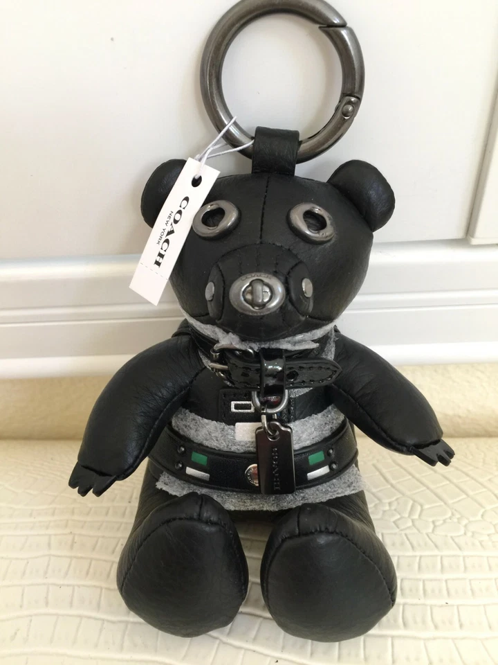 Coach Bear Star Wars Leather Darth Vader Keychain Bag Charm F88049 With Tags