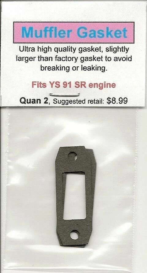 Paquete de 2 juntas de escape/silenciador YS .91 SR NUEVO EN PAQUETE Foto 1 de 1