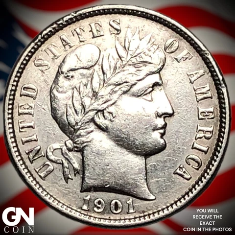 1901 P Barber Dime  Q6971 Cover