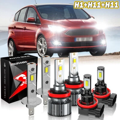 Faros LED de haz alto bajo antiniebla 6x bombillas 6000 k para Ford C-Max 2013-2017 Foto 1 de 4