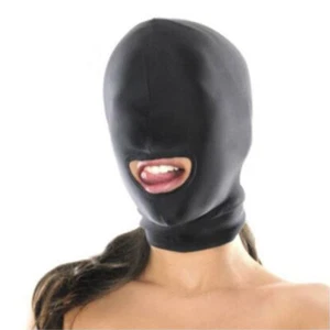 Bondage Geschirr Kopfhaube Spandex Maske Augenbinde Fessel Full Cover BDSM Spiel - Bild 1 von 16