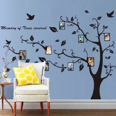 67''x83'' Tree Family Frame Photo Wall Stickers Removable Decal Vinyl Art Mural - Image 1 of 4