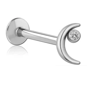 Micro labret titane Lune strass vis interne - Imagen 1 de 3