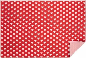Kitchen Microfiber Drying Mat (14"x21") VALENTINE'S DAY PINK & WHITE HEARTS, MI - Picture 1 of 9