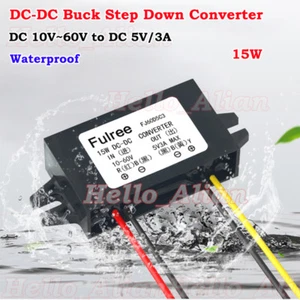 Waterproof DC-DC Buck Step Down Volt Converter 12V-60V 24V 48V to 5V 3A 15W Car - Picture 1 of 9