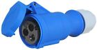 CEENORM - 16A, 240V, Cable Mount Multi-Grip CEE Socket, 2P+E, Blue, IP44