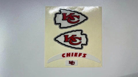 Kansas City Chiefs Mini Football Helmet Decal Set Cover